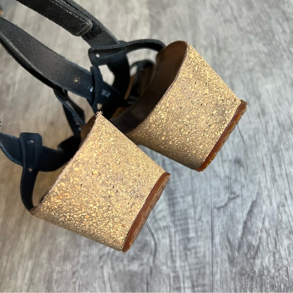 Mephisto Wedges Sandals Black Patent Leather Size 42 - Picture 5 of 9